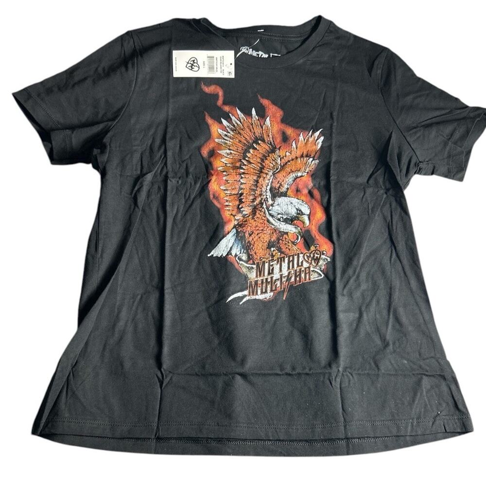 Metal Mulisha Women’s SOAR RELAXED TEE T Shirt Size Large Black